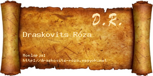 Draskovits Róza névjegykártya